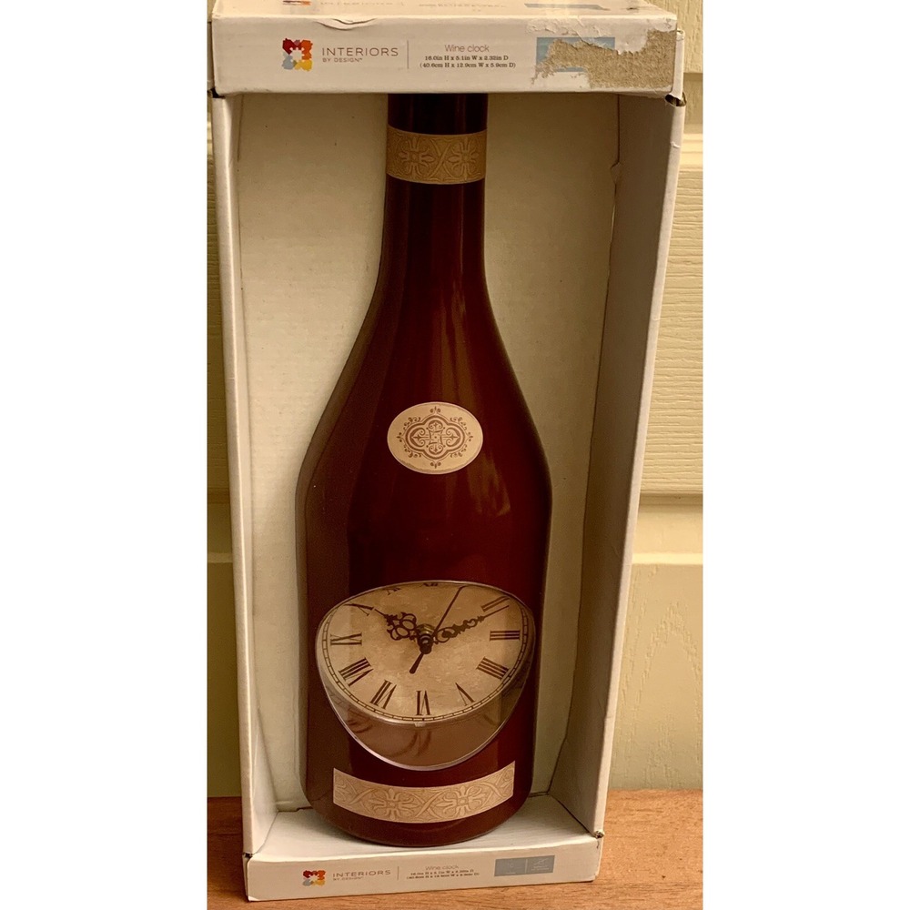 Wine Bottle Shaped Clock, Wine Clock Wall Mount 16"